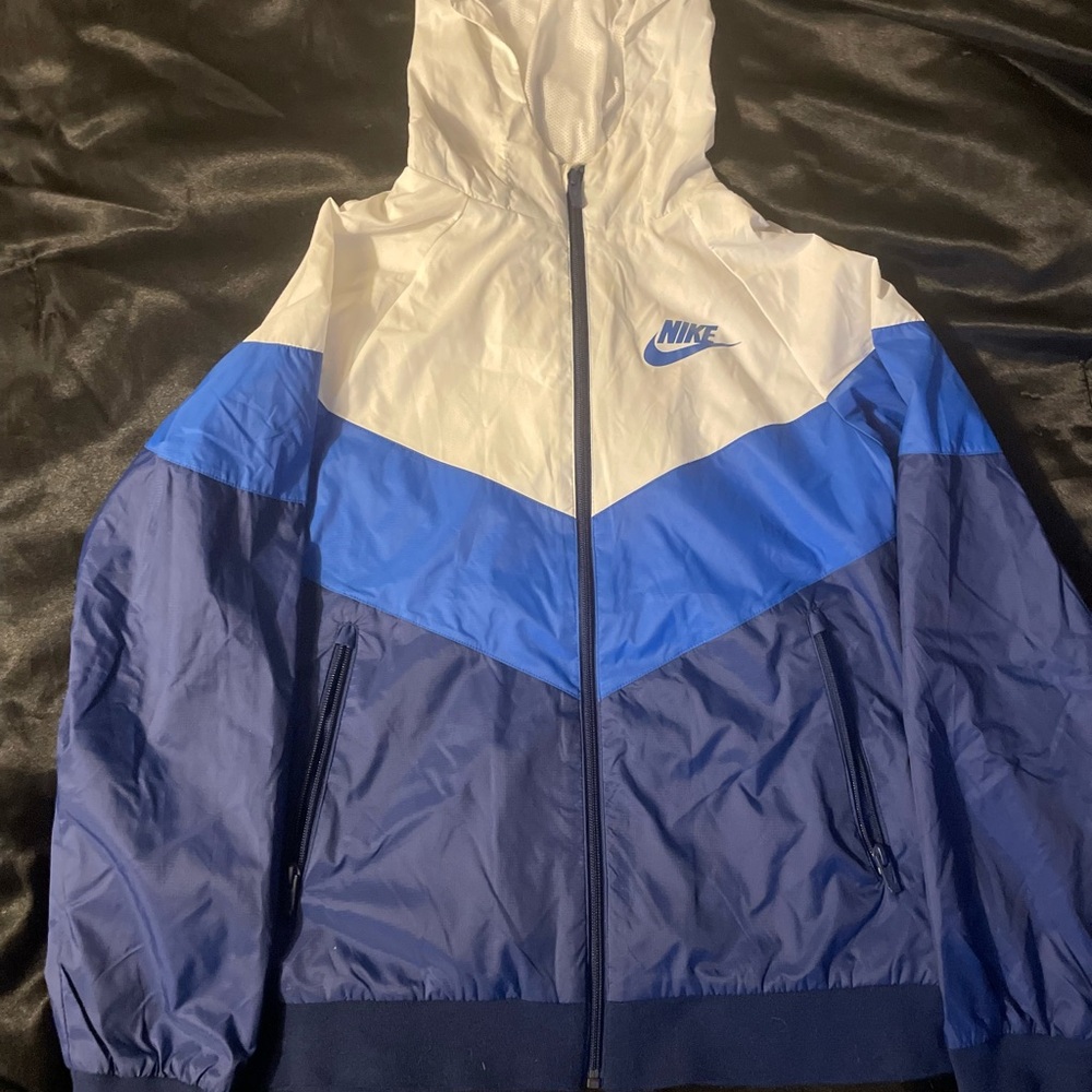 Nike White and Blue Jacket